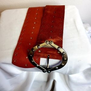 Unbranded wide brown suede belt 37" long